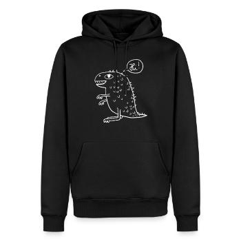 Dino weiß - Männer Premium Bio Hoodie - Schwarz - Vorne - Nico (187cm)