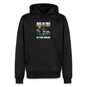 Automechaniker, weil „Check Engine“ zu vage ist - Männer Premium Bio Hoodie - Schwarz - Vorne - Nico (187cm)