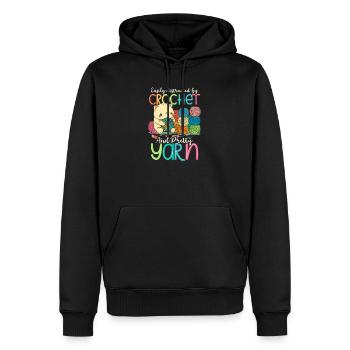 Crochet Au Crochet Et Joli Chat En Fil - Sweat à capuche Premium bio Homme - noir - Devant - Nico (187cm)