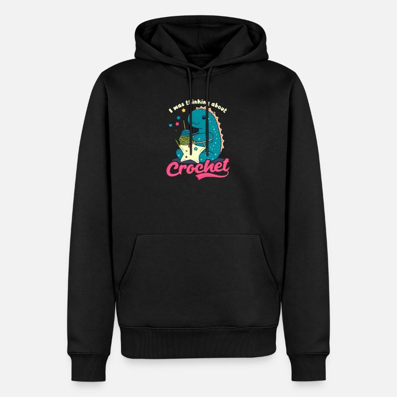 Penser au crochet - Sweat à capuche Premium bio Homme - noir