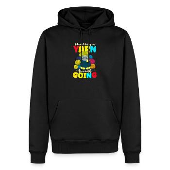 Le crochet ne peut pas apporter le fil ne viendra pas - Sweat à capuche Premium bio Homme - noir - Devant - Nico (187cm)