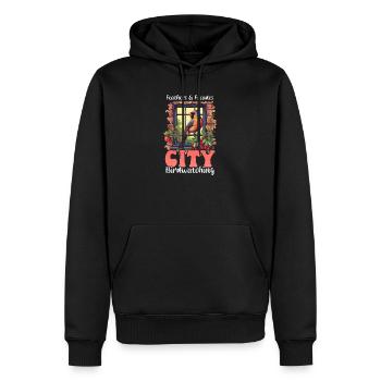 Urban Birdwatching Federn Fassaden Stadt - Männer Premium Bio Hoodie - Schwarz - Vorne - Nico (187cm)