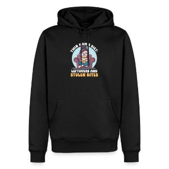 Twin Mom Twin Mom's Diet: Leftovers and Stolen Bit - Men’s Premium Organic Hoodie - black - Front - Nico (187cm)