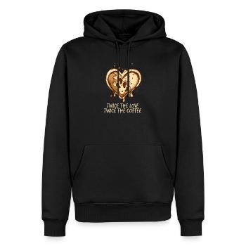 Zwillingsmutter: Doppelte Liebe, doppelter Kaffee - Männer Premium Bio Hoodie - Schwarz - Vorne - Nico (187cm)