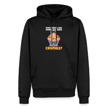 Keksliebhaber: Wer braucht schon Bauchmuskeln, wenn er Krümel hat? - Männer Premium Bio Hoodie - Schwarz - Vorne - Nico (187cm)