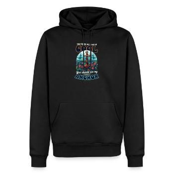 Le bateau nautique est cool Voir mon ancre - Sweat à capuche Premium bio Homme - noir - Devant - Nico (187cm)