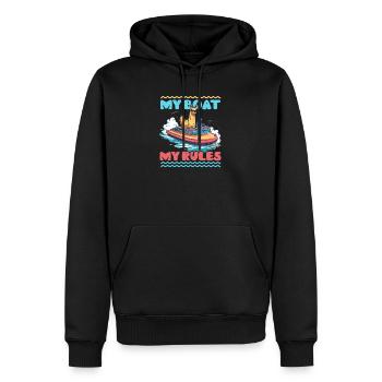 Navigation de plaisance Mon bateau Mes règles - Sweat à capuche Premium bio Homme - noir - Devant - Nico (187cm)