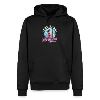 Surfer: Die echte Meerjungfrau - Männer Premium Bio Hoodie - Schwarz - Vorne - Nico (187cm)