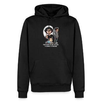 Maman juive de la naissance à la Bar Mitzvah - Sweat à capuche Premium bio Homme - noir - Devant - Nico (187cm)