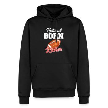 Quarterback de football kicker né naturel - Sweat à capuche Premium bio Homme - noir - Devant - Nico (187cm)