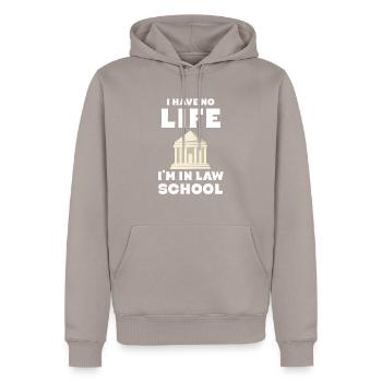 Ich Habe Kein Leben, Ich Bin In Der Juristischen - Männer Premium Bio Hoodie - Taupe - Vorne - Nico (187cm)