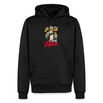 Golfing Mom Super Proud Golf Mom - Männer Premium Bio Hoodie - Schwarz - Vorne - Nico (187cm)