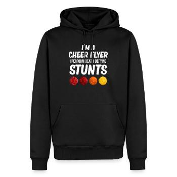 Je suis une pom-pom girl, je défie la mort à cause de ça - Sweat à capuche Premium bio Homme - noir - Devant - Nico (187cm)