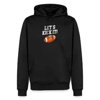 Lass Es Uns Kicken Football Kicker Quarterback - Männer Premium Bio Hoodie - Schwarz - Vorne - Nico (187cm)