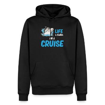 Das Leben Ist Besser Auf Einem Kreuzfahrtschiff - Männer Premium Bio Hoodie - Schwarz - Vorne - Nico (187cm)