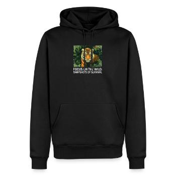 Wildlife Photographer Focus Wild Snapshots Surviva - Sweat à capuche Premium bio Homme - noir - Devant - Nico (187cm)