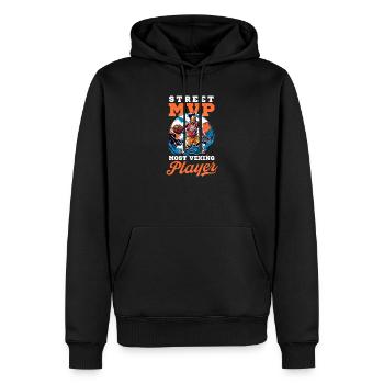 Street Basketball Street : Joueur le plus vexant - Sweat à capuche Premium bio Homme - noir - Devant - Nico (187cm)