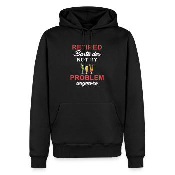Barman à la retraite, ce n'est plus mon problème - Sweat à capuche Premium bio Homme - noir - Devant - Nico (187cm)