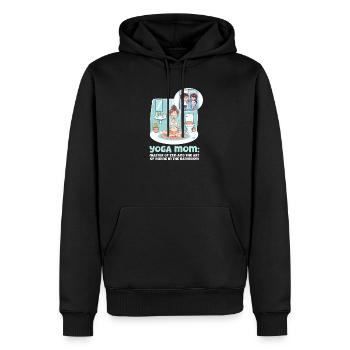 Yoga Maman Maître Du Zen Et De L’art De Se Cacher - Sweat à capuche Premium bio Homme - noir - Devant - Nico (187cm)