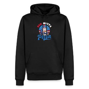 4. Juli Amerikanischer Gnom Rot Weiß Und Pizza - Männer Premium Bio Hoodie - Schwarz - Vorne - Nico (187cm)