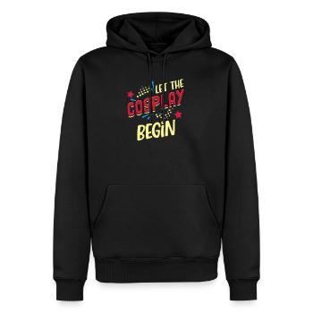 Laissez le Cosplay Commencer Costume Drôle - Sweat à capuche Premium bio Homme - noir - Devant - Nico (187cm)