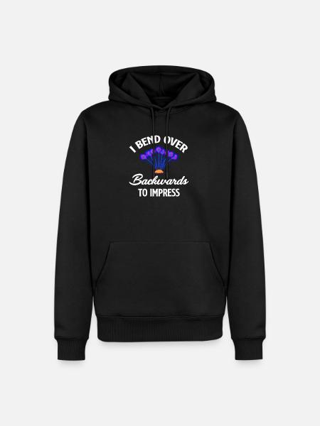 Ik wring me in allerlei bochten om een grappig - Mannen Premium Bio hoodie - zwart