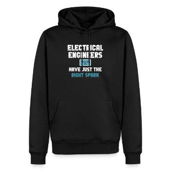 Les ingénieurs électriciens ont exactement ce qu’il faut - Sweat à capuche Premium bio Homme - noir - Devant - Nico (187cm)