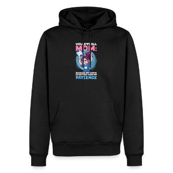 Maman de volley-ball Mon service vaut mieux que ma patience - Sweat à capuche Premium bio Homme - noir - Devant - Nico (187cm)