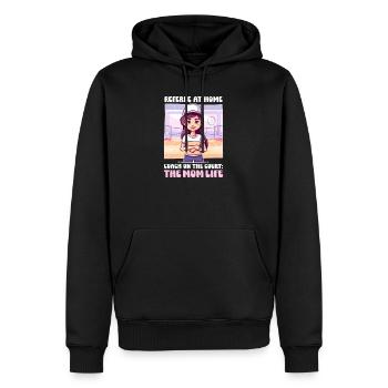 Maman volley-ball arbitre à la maison, entraîneur sur le terrain - Sweat à capuche Premium bio Homme - noir - Devant - Nico (187cm)