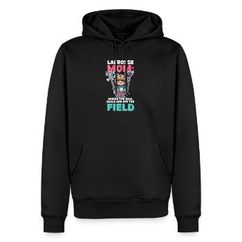 Lacrosse Mom : Les vrais objectifs sont à l’extérieur du terrain - Sweat à capuche Premium bio Homme - noir - Devant - Nico (187cm)