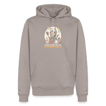 Lacrosse-Mutter tanzt mehr als nur Lacrosse-Ball - Männer Premium Bio Hoodie - Taupe - Vorne - Nico (187cm)