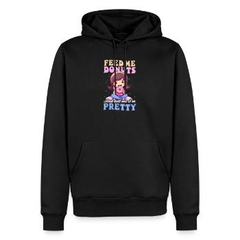 Donut Feed Me Donuts - Männer Premium Bio Hoodie - Schwarz - Vorne - Nico (187cm)