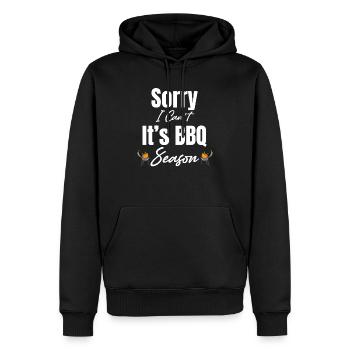Désolé, je ne peux pas, c’est la saison des barbecues, - Sweat à capuche Premium bio Homme - noir - Devant - Nico (187cm)