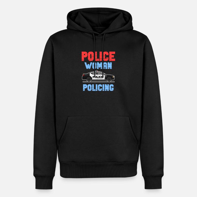 Policière, La policière policière, - Sweat à capuche Premium bio Homme - noir