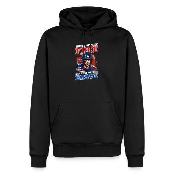 4. Juli Baseball Home Of Free Weil Mutig - Männer Premium Bio Hoodie - Schwarz - Vorne - Nico (187cm)