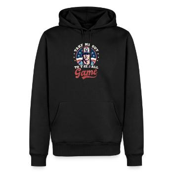 4. Juli Baseball zum Mitnehmen zum Ballspiel - Männer Premium Bio Hoodie - Schwarz - Vorne - Nico (187cm)