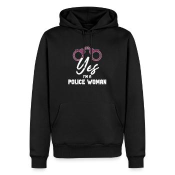 Oui, je suis une policière, une policière, - Sweat à capuche Premium bio Homme - noir - Devant - Nico (187cm)