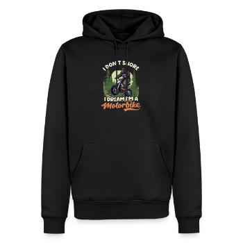 Motorrad Papa schnarche nicht, ich bin ein Motorrad - Männer Premium Bio Hoodie - Schwarz - Vorne - Nico (187cm)