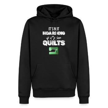 Ce n’est pas de la thésaurisation quand c’est pour les courtepointes - Sweat à capuche Premium bio Homme - noir - Devant - Nico (187cm)