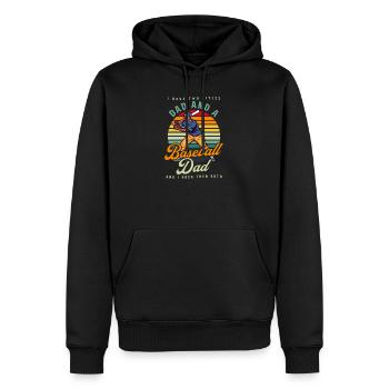 Baseball Papa Zwei Titel Papa Und Baseball Papa - Männer Premium Bio Hoodie - Schwarz - Vorne - Nico (187cm)