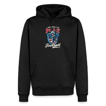 4. Juli Fußball geboren, um Fußball zu spielen - Männer Premium Bio Hoodie - Schwarz - Vorne - Nico (187cm)