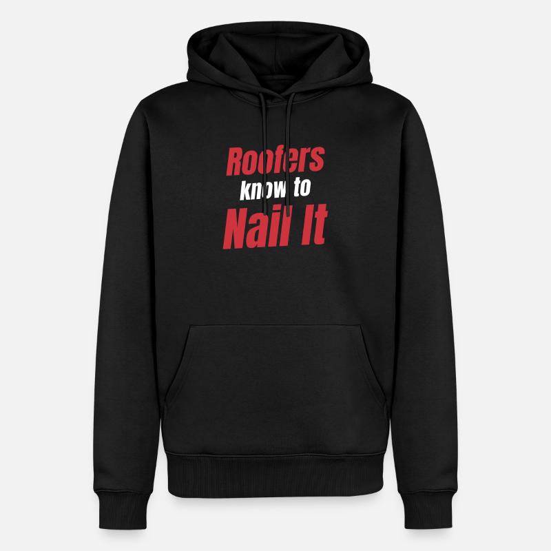 Couvreur Clouant Entrepreneur Excavatrice - Sweat à capuche Premium bio Homme - noir