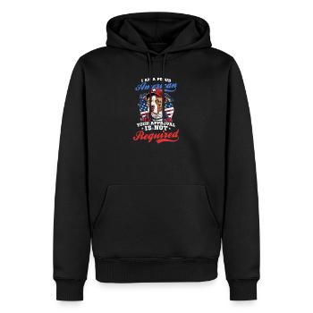 4. Juli Baseball Stolzer Amerikaner No Aproval - Männer Premium Bio Hoodie - Schwarz - Vorne - Nico (187cm)
