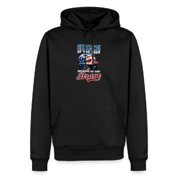 4. Juli Baseball Home Of Free Weil Mutig - Männer Premium Bio Hoodie - Schwarz - Vorne - Nico (187cm)