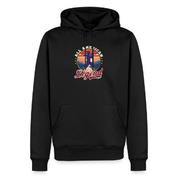 4. Juli Baseball All American Legend - Männer Premium Bio Hoodie - Schwarz - Vorne - Nico (187cm)