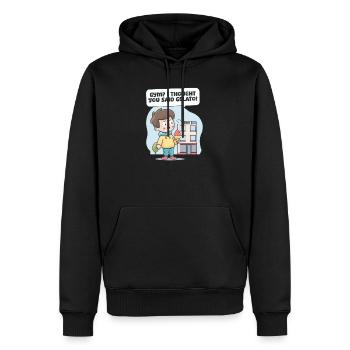 Eisliebhaber-Fitnessstudio? Ich dachte, du hättest Gelato gesagt! - Männer Premium Bio Hoodie - Schwarz - Vorne - Nico (187cm)