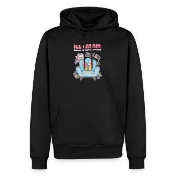 Eisliebhaber, weil Therapie teuer ist - Männer Premium Bio Hoodie - Schwarz - Vorne - Nico (187cm)