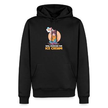 L’amateur de crème glacée fera de l’exercice pour la crème glacée - Sweat à capuche Premium bio Homme - noir - Devant - Nico (187cm)