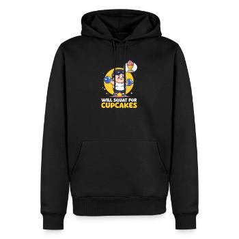 L’amateur de cupcakes s’accroupira pour les cupcakes - Sweat à capuche Premium bio Homme - noir - Devant - Nico (187cm)