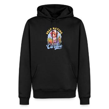Seifenherstellung Seifenherstellung Cardio - Männer Premium Bio Hoodie - Schwarz - Vorne - Nico (187cm)